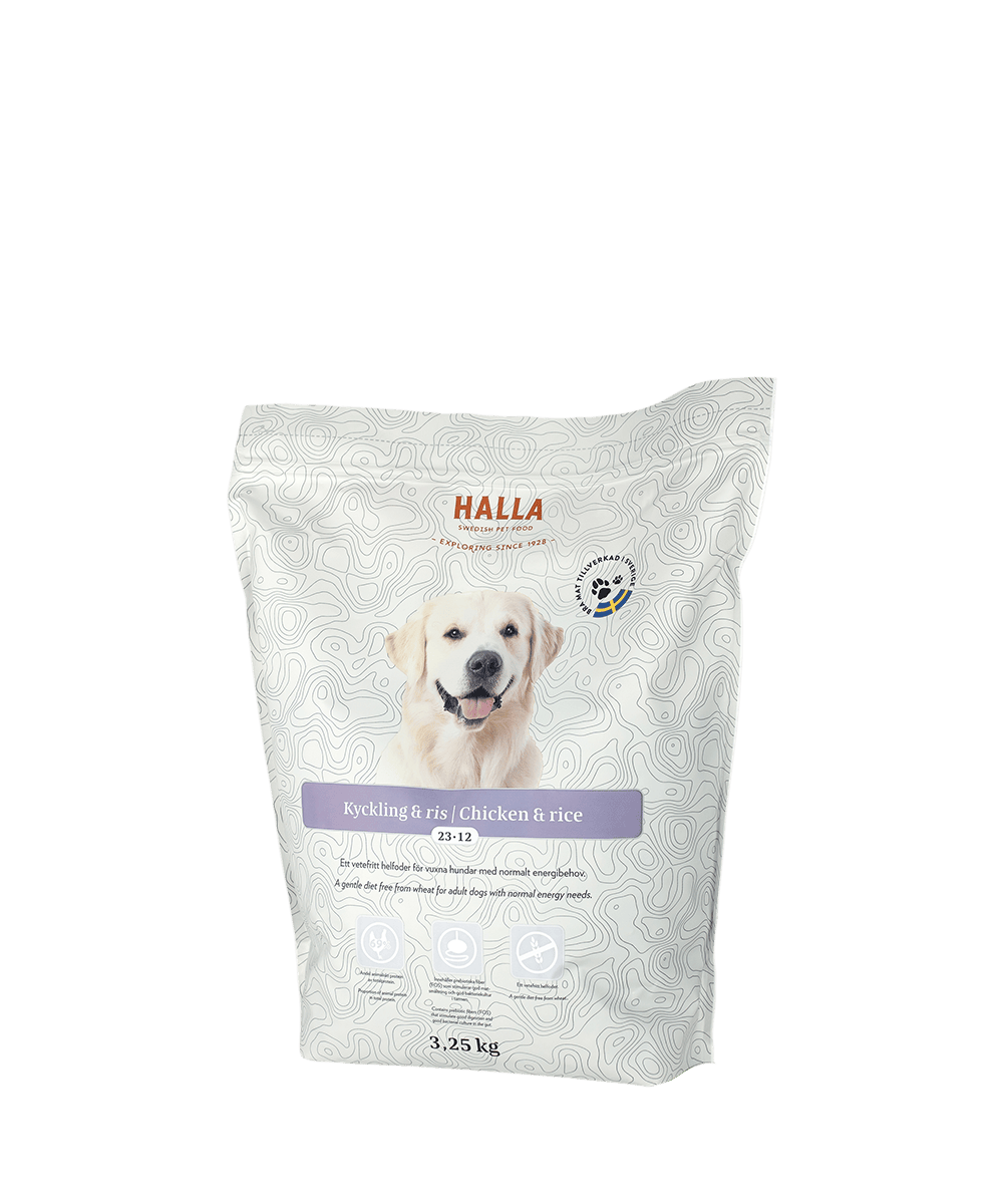Halla Kyckling & Ris Hundfoder 3,25 kg