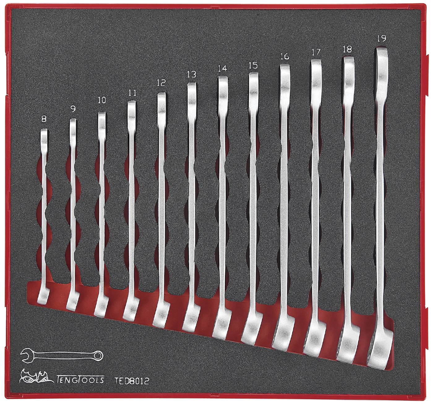 Teng Tools U-Ringnyckelsats TED8012 Metrisk 8-19mm 12 delar